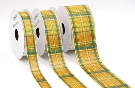 Goldgelbes & grünes Karoband_AI